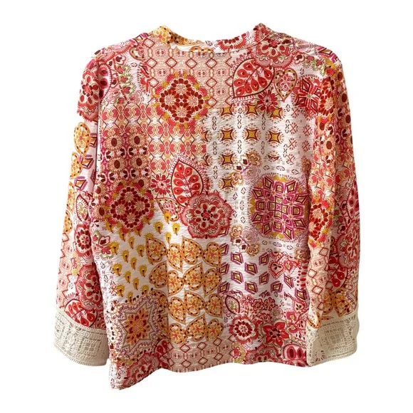 Zara Medium Patchwork Blouse Top - Picture 4 of 16